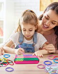 Weaving Loom Kit Toys for Kids and Adults, Potholder Loops Crafts for Girls Ages 6 7 8 9 10 11 12, 7" Pot Holder Loom Knitting Kits and Gifts for Kids and Beginners, Make 6 Masterpieces