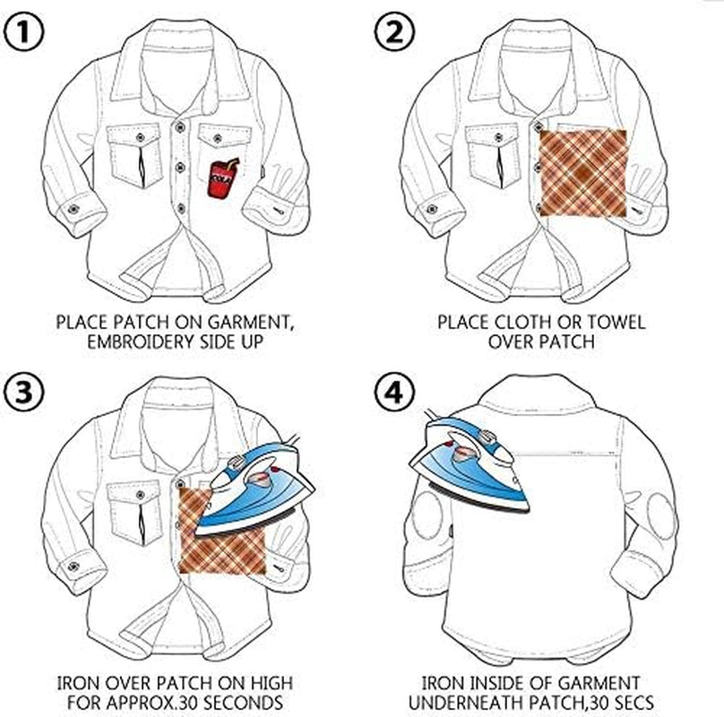 Cartoon Comic Patch Iron on or Sew on Embroidered Applique Patch Collection 4 Pcs