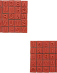 60-Piece Wood Alphabet Stamp Set, Upper and Lowercase Letters with Symbols, Rubber Stamps, DIY Projects, Arts and Crafts, Scrapbooking, Classroom, Games