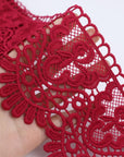 Venice Lace Trim 4 Inch Wide Lace Trim Lace Edge Trim Floral Venice Lace Ribbon Embroidered Lace Wedding Applique DIY Sewing Crafts(Dark Burgundy)