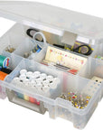 9007AB Super Satchel with Removable Dividers, Portable Art & Craft Organizer with Handle, [1] Plastic Storage Case, Clear