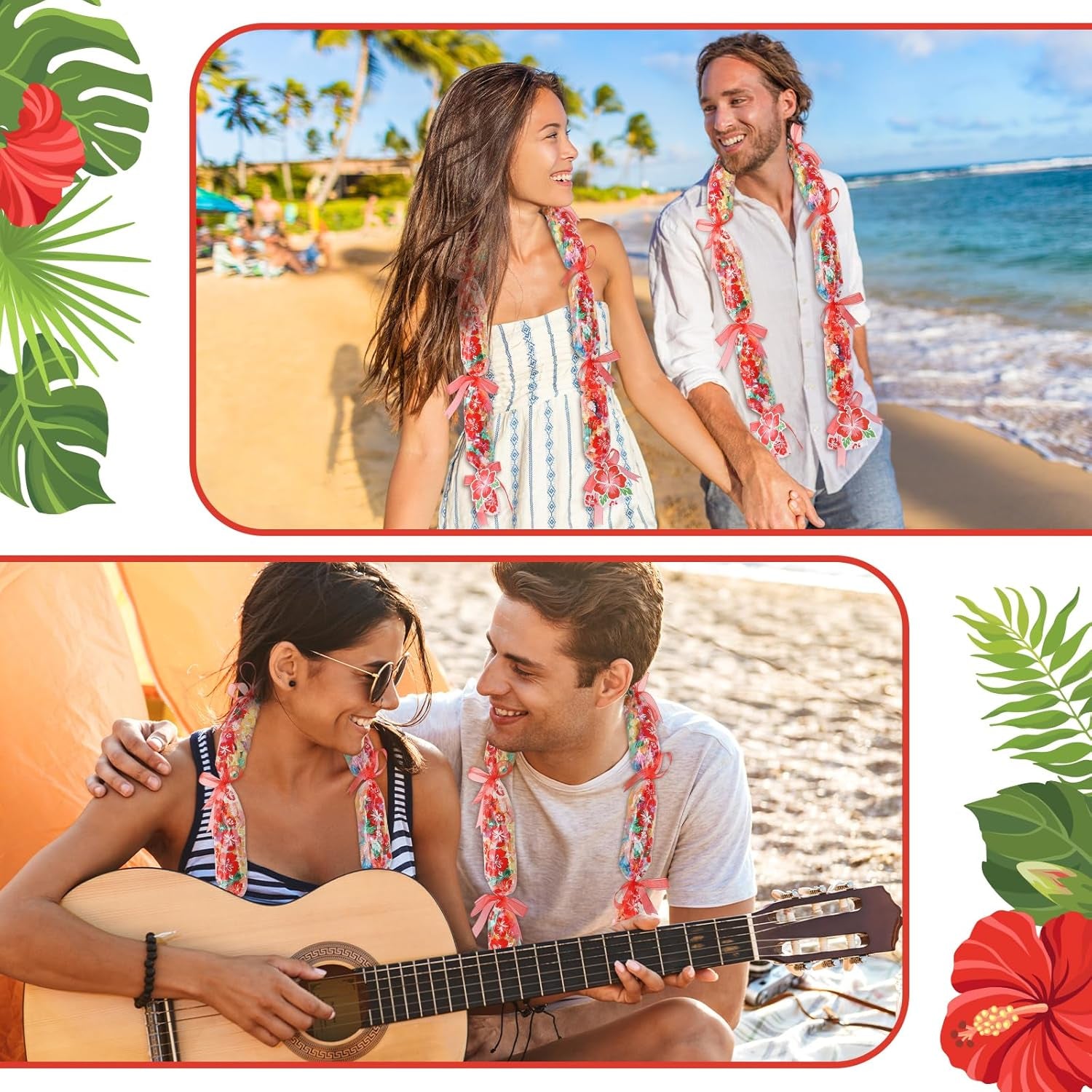 24 Set Graduation Candy Lei Making Kit Hawaiian Lei Bags Congrats Grad Ribbons Candy Tubing Dessert Filler for Party Graduate Gifts