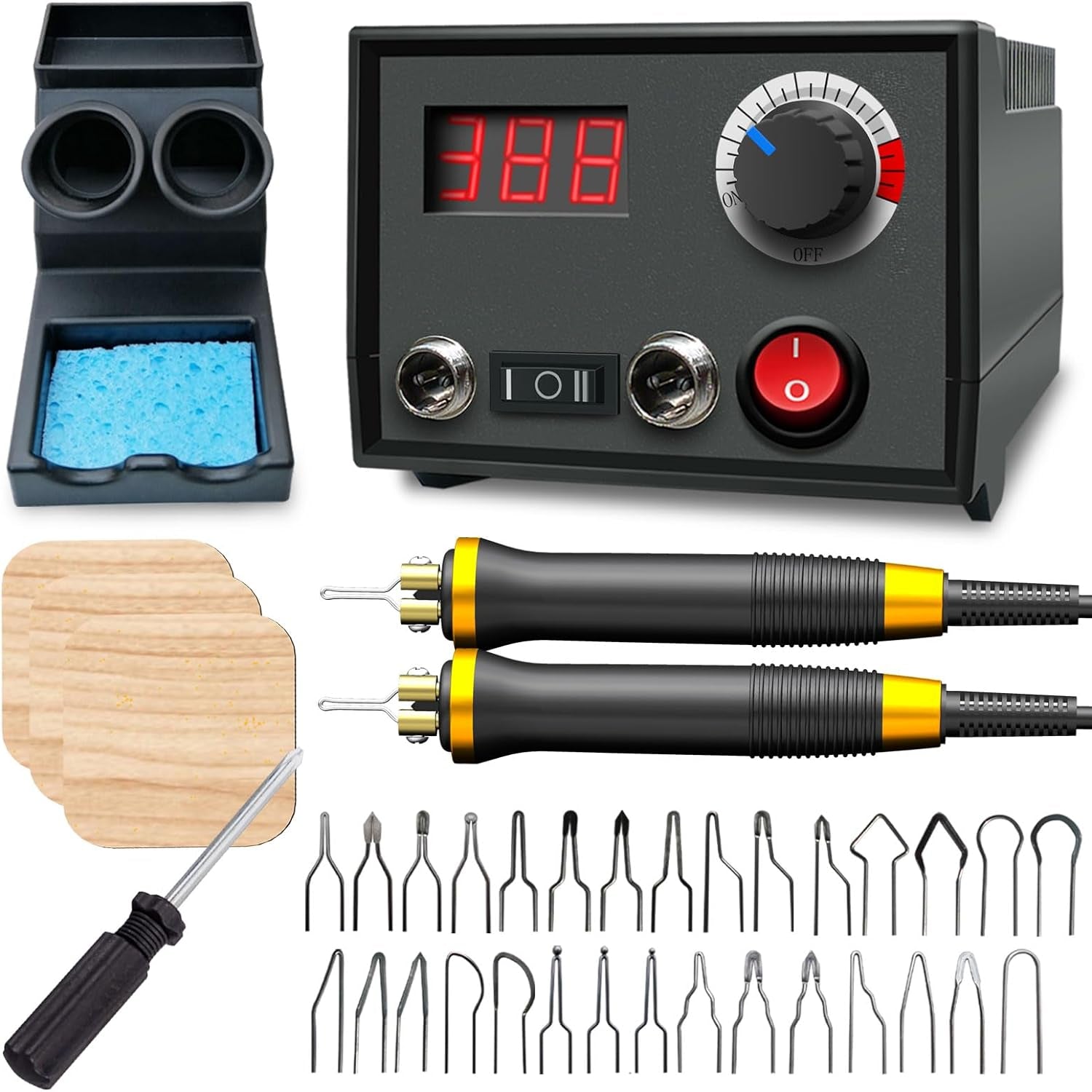 LH30 Wood Burning Kit, Digitally Adjustable Temperature Wood Burner Pen Kit, Wood Burning Tool, Professional Wood Burner Tool Kit for Adults and Beginners Craft (LH30-2 New)