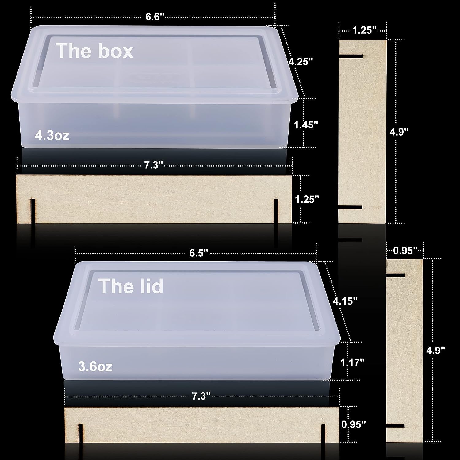Storage Box Molds, Silicone Resin Box Molds, Storage Container with Sliding Lid Design, Epoxy Molds Silicone for Resin Casting, Jewelry, Tarot Cards, Makeup