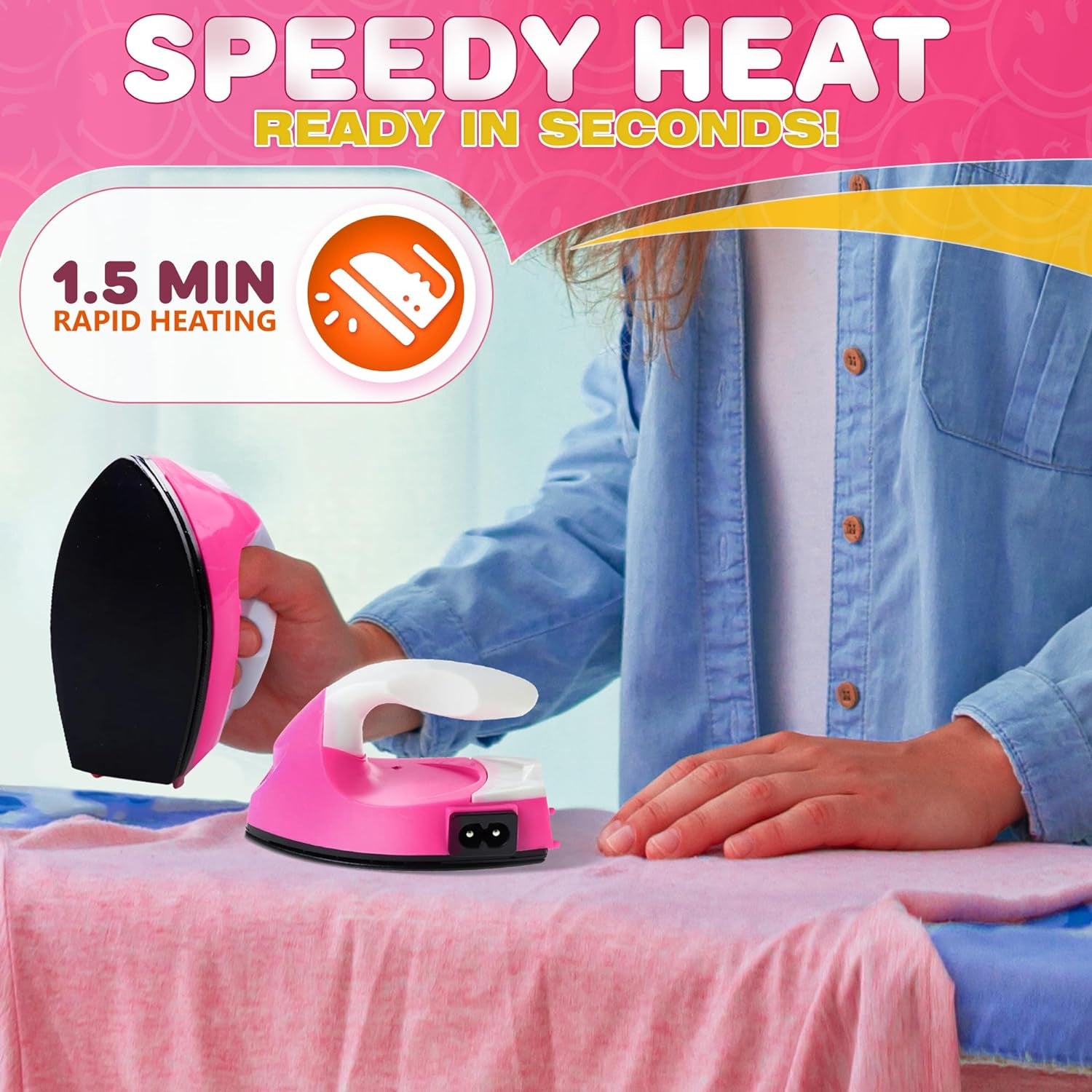 Mini Iron for Crafting - Small Iron for Crafts Small Travel Iron Mini Heat Press Iron Mini Iron for Clothes Mini Craft Iron Small Iron for Clothes - Mini Steam Iron for Clothes with Charging Base