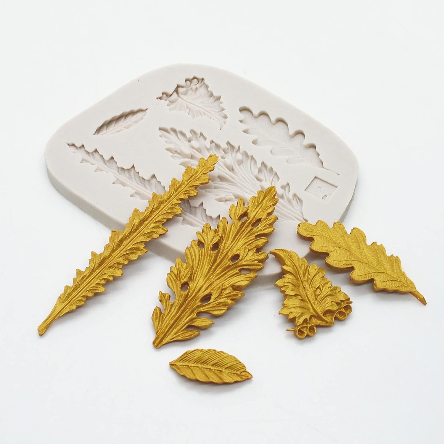 Tree Leaf Silicone Mold, Resin Mold Cake Fondant Silicone Mold Fondant Clay Mould Leaf Shape DIY Decorating Tool