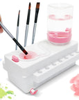 Paint Brush Cleaner, Brush Rinser with Drain and Brush Holder, Upgrade Water Circulation Paintbrush Cleaner Rinser for Acrylic, Watercolor, Water-Based Art Supplies Paint Brush Cleaner Tool, Green