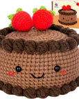 Crochet Kit for Beginners, Crochet Starter Kit with Step-By-Step Video Tutorials, Crochet DIY Knitting Supplies for Adults Kids, Chocolate Strawberry Cake(40%+ Yarn)