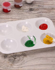 Art Paint Tray Palette 3Pcs 6 Well Plastic Rectangular Paint Tray for Watercolor Painting