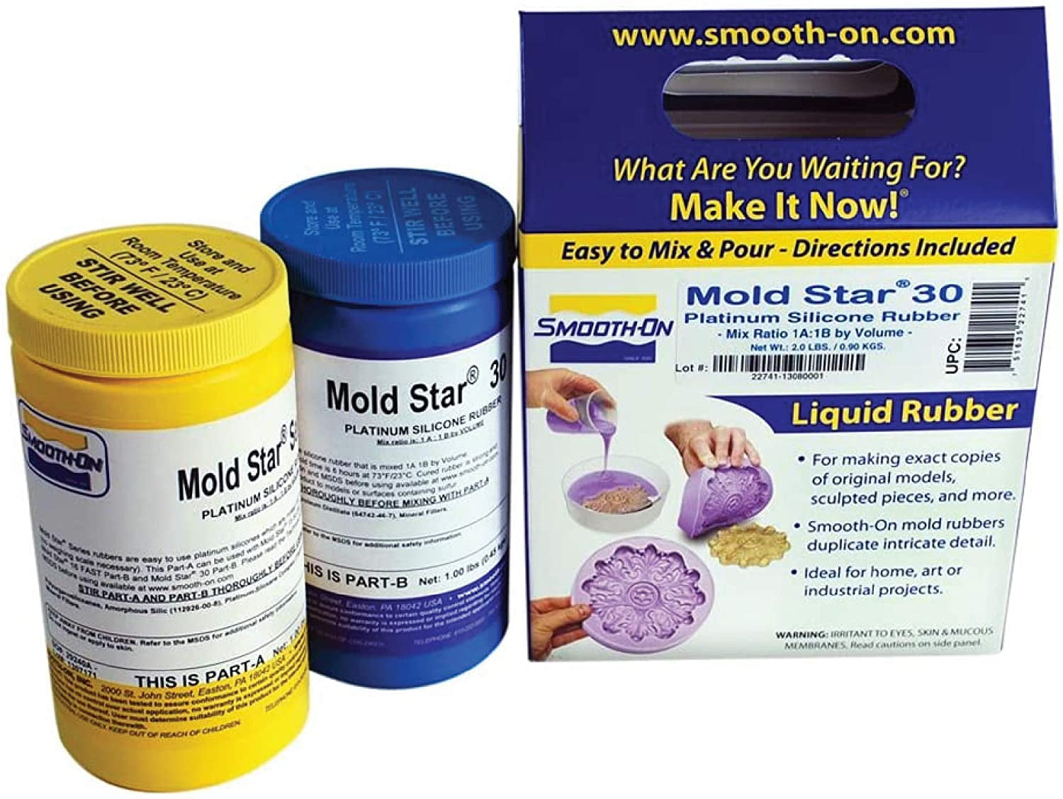 Mold Star 30-1A:1B Mix by Volume Platinum Silicone Rubber - Pint Unit