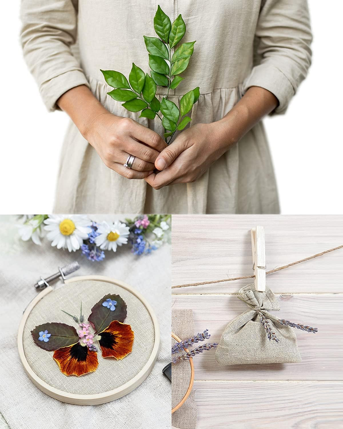 39 X 55 Inch Natural Pure 100% Linen Fabric, Plain Solid Colour Linen Fabric Cloth for Needlework, Dressmaking, Skirts, Bag, Embroidery, Tablecloths and Garments Craft