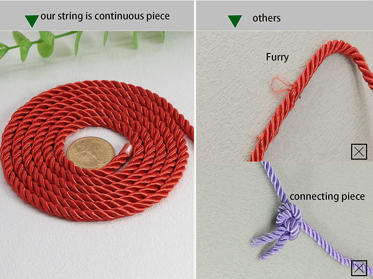 U Pick 10Yds 5Mm 3 Braided Cord Decorative Twisted Satin Polyester Twine Cord Rope String Thread Shiny Cord Choker Thread (18 White)