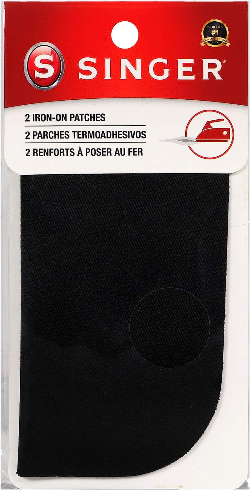 Iron-On Patches for Clothing Repair, 5-Inch by 5-Inch, 2 per Package, Black (3 Pack)