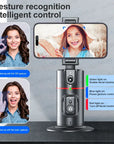 P02 360 Rotation Gimbal Stabilizer, Follow-up Selfie Desktop Face Tracking Gimbal for Tiktok Smartphone Live,with Remote Shutter