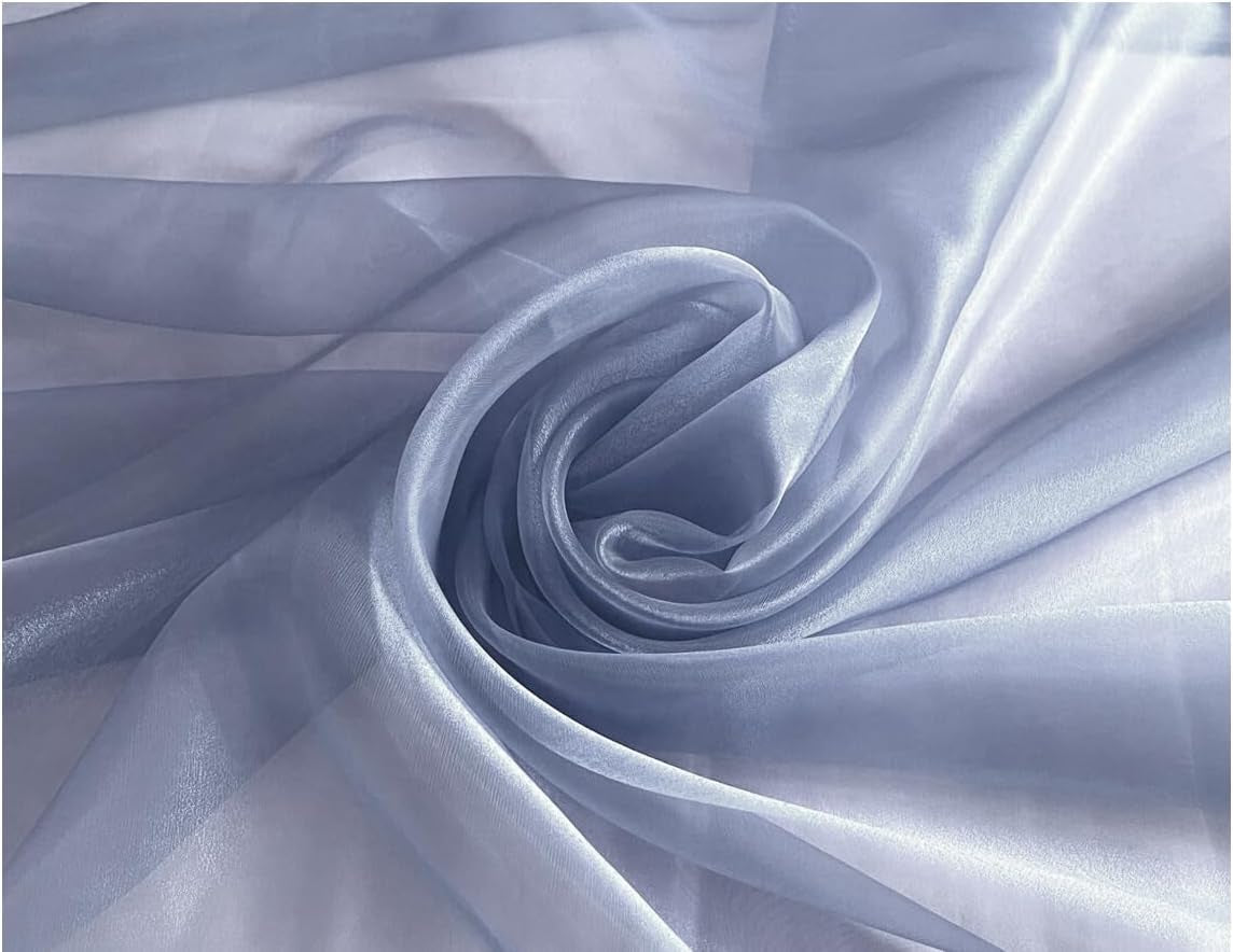 Pack of 25 Yards Long Bridal Solid Sheer Organza Fabric Bolt for Wedding Dress, Fashion, Crafts, Decorations, Backdrop, Christmas Craft Supplies, Silky Shiny Organza Fabrics 44” Wide- Dark Purple