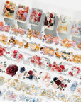 Floral Washi Tape Set - 12 PET & Washi Tapes for Journaling Stickers, Scrapbooking Supplies, Planner, Bullet Journals,Arts & Crafts. Use as Stickers