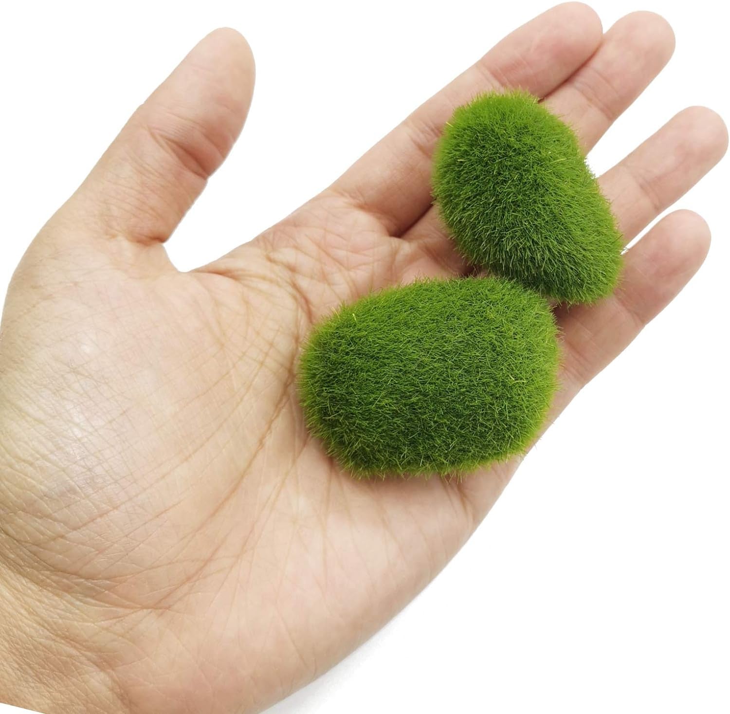 40PCS 4 Size Artificial Moss Rocks Decorative, Green Moss Balls,Moss Stones, Green Moss Covered Stones, Fake Moss Decor for Floral Arrangements, Fairy Gardens and Crafting