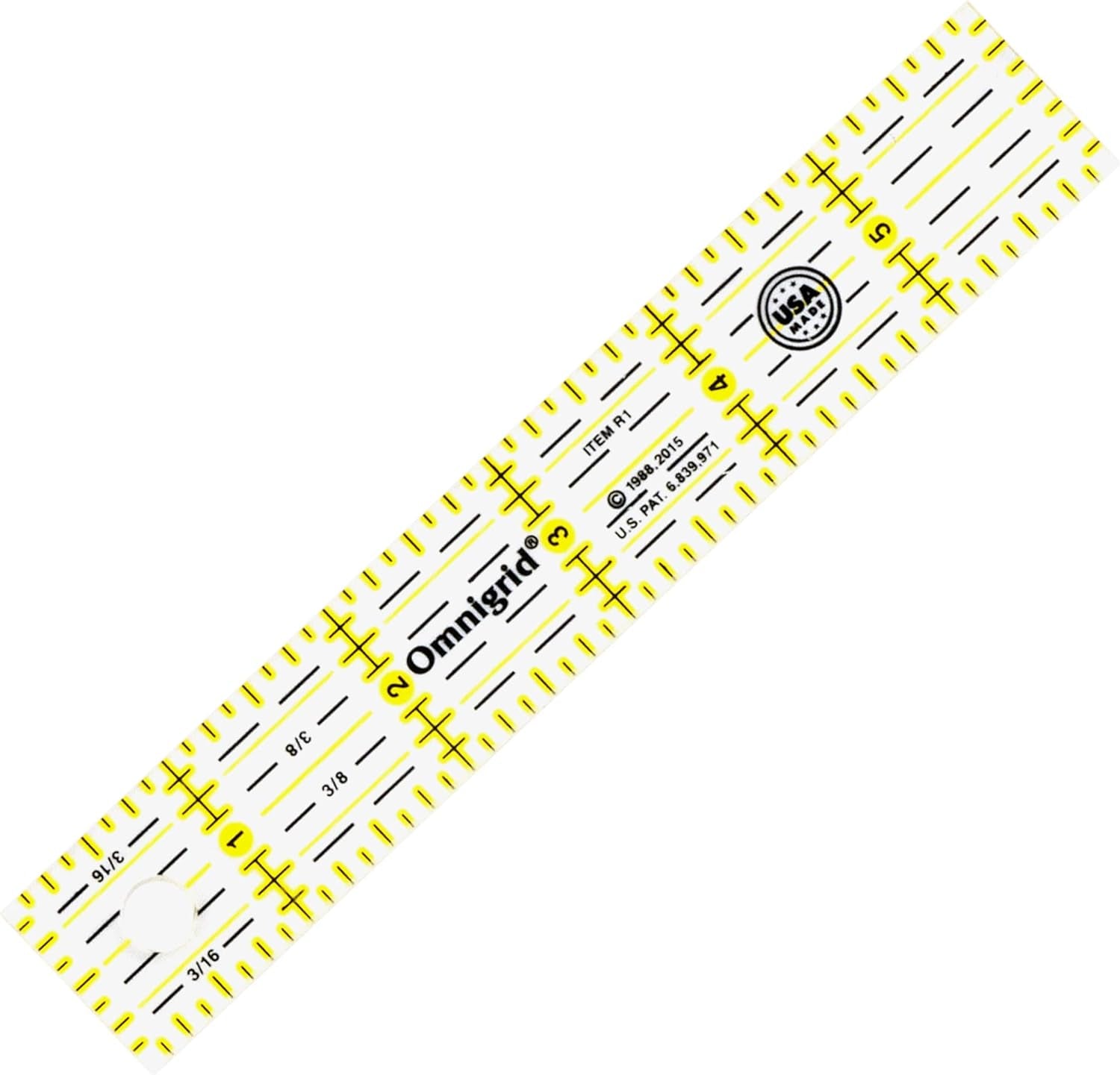1 X 6, Clear Quilting and Sewing R1 1 6-Inch Ruler, 1" X 6", Yellow