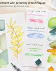 Water Brush Pen, Set of 4, Assorted Soft Nylon Bristle Tips, Self-Moistening Water Brush, Refillable Water Pen
