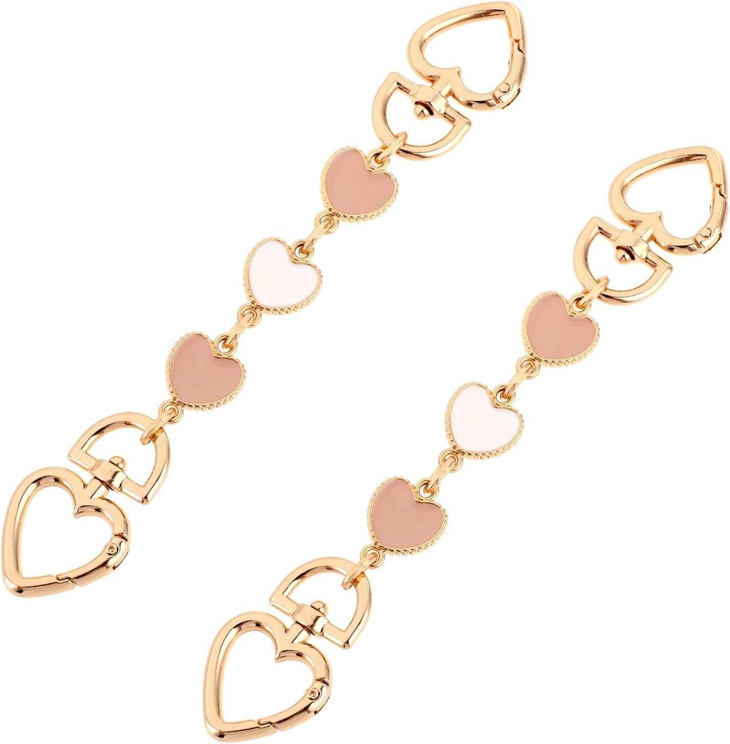 2Pcs Bag Extender Chain Purse Strap Extender Heart Shape Chain Straps Replacement Bag Extender Chain Handle Bag Accessories Replacement Womens Accessory Bag Chain Straps Heart Shape