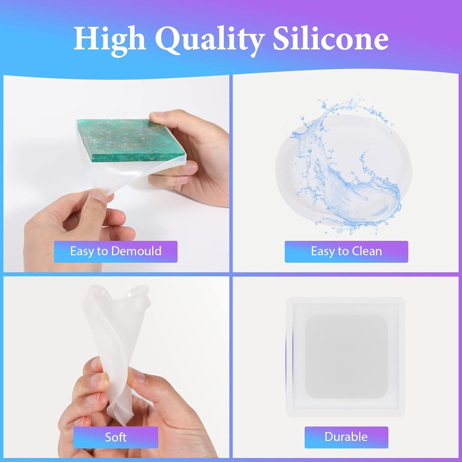 Resin Molds Kit 12PCS, Epoxy Resin Silicone Molds, Resin Mold Including Cube, Pen Container, Pyramid, Ashtray, Tray, Love, Round, Square, Ball, Flowerpot, Cuboid, Crystal