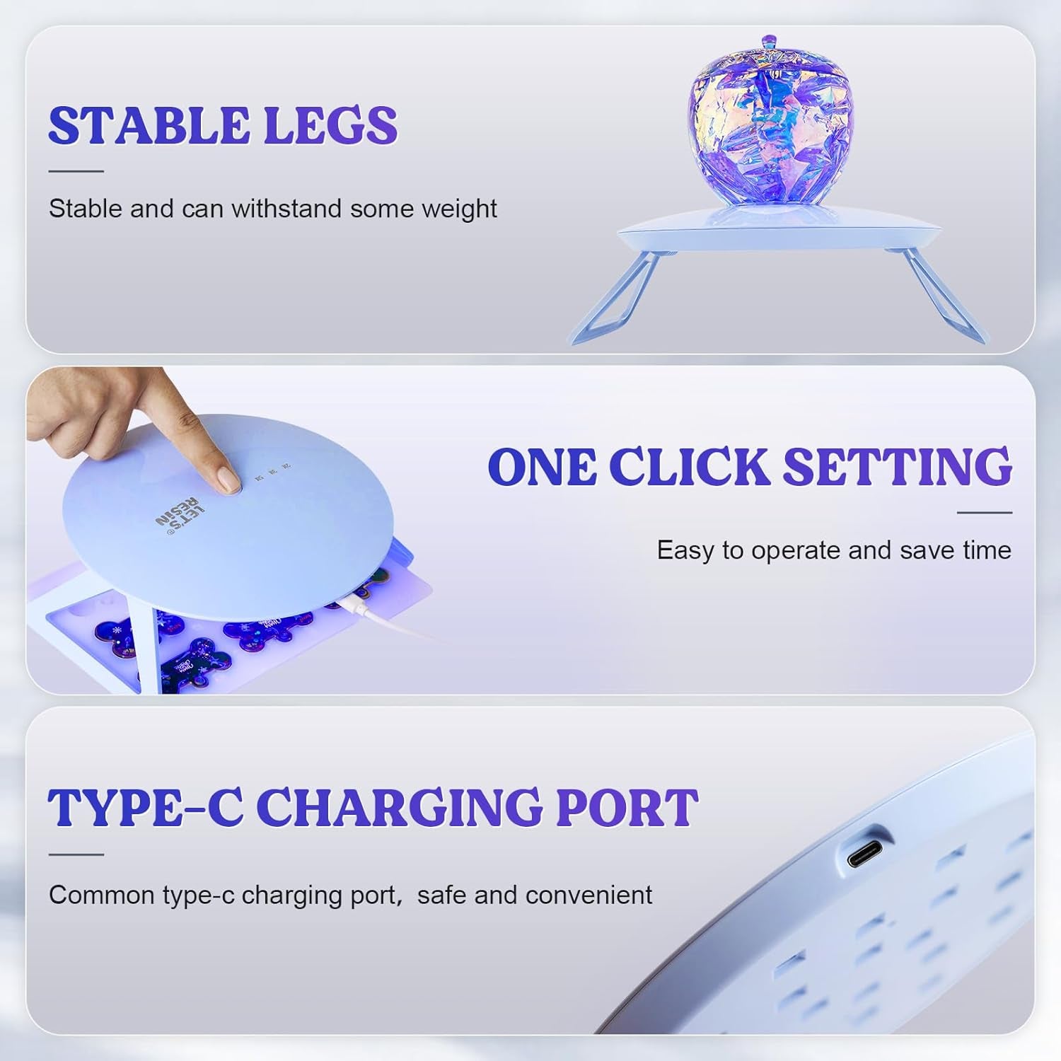 UV Light Pro,Longer 2,3,5M Time Setting UV Lamp with Larger Coverage Area and More Concentrated Lights,Portable & Foldable UV Resin Light for Resin Molds, Jewelry Making
