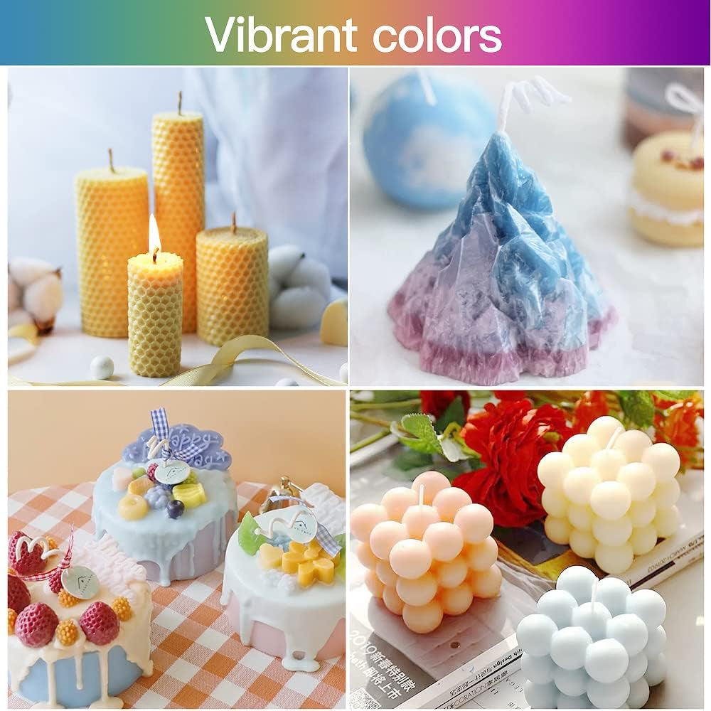 Oil-Based Candle Color Dye Non-Toxic Non-Irritating 20 Colors for DIY Candle Making Supplies - Vibrant Concentrated Candle Coloring for Soy Wax Dyes, Beeswax, Gel Wax, Candle Making Kit