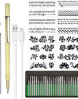 Rechargeable Cordless Electric Micro Engraver Pen Mini DIY Engraving Tool Kit for Metal Glass Ceramic Plastic Wood Jewelry with 30 Bits and 16 Stencils and 1 Scriber Pen (Silver)