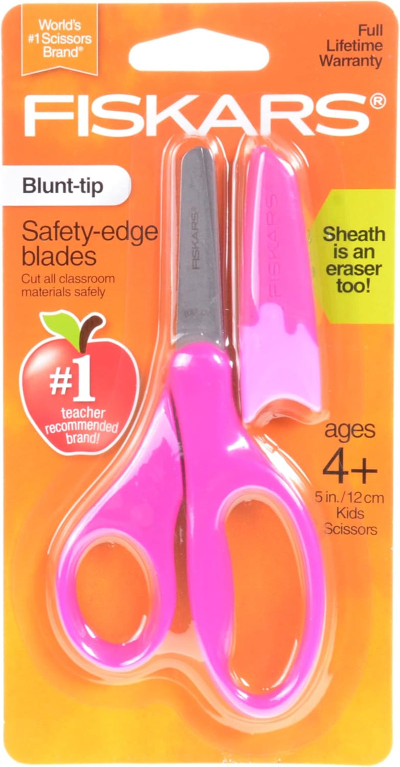 Scissors Blunt-Tip Safety-Edge Blades W/Sheath (Hot Pink)