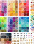 16800Pcs Clay Beads Bracelet Making Kit, 168 Colors Polymer Beads Spacer Heishi Beads, Flat Preppy Beads for Jewelry Making Kit with Charms, DIY Crafts Gift
