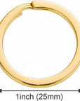 5 Set Key Chain Flat Key Rings Women Metal Swivel Clasps Snap-On Keychain Ring Hook Spring Clip Snap Hook Lobster Clasp for Keys, Lanyards Jewelry Findings, round Edge, Gold