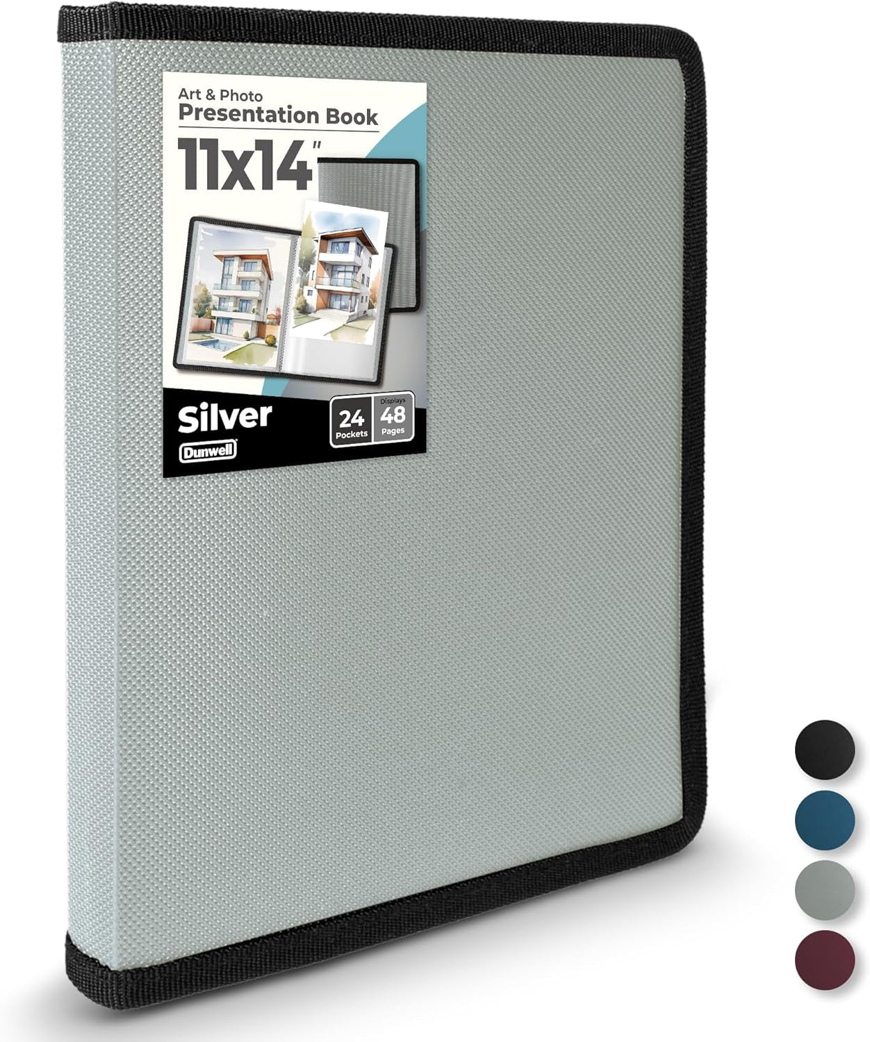 11X17 Art Portfolio Binder with Mounting Paper - (Ruby) Large Portfolio Folder for Artwork Displays 48 Pages, 11 X 17 Presentation Folder with Plastic Sleeves, Portfolio Binder Organizer