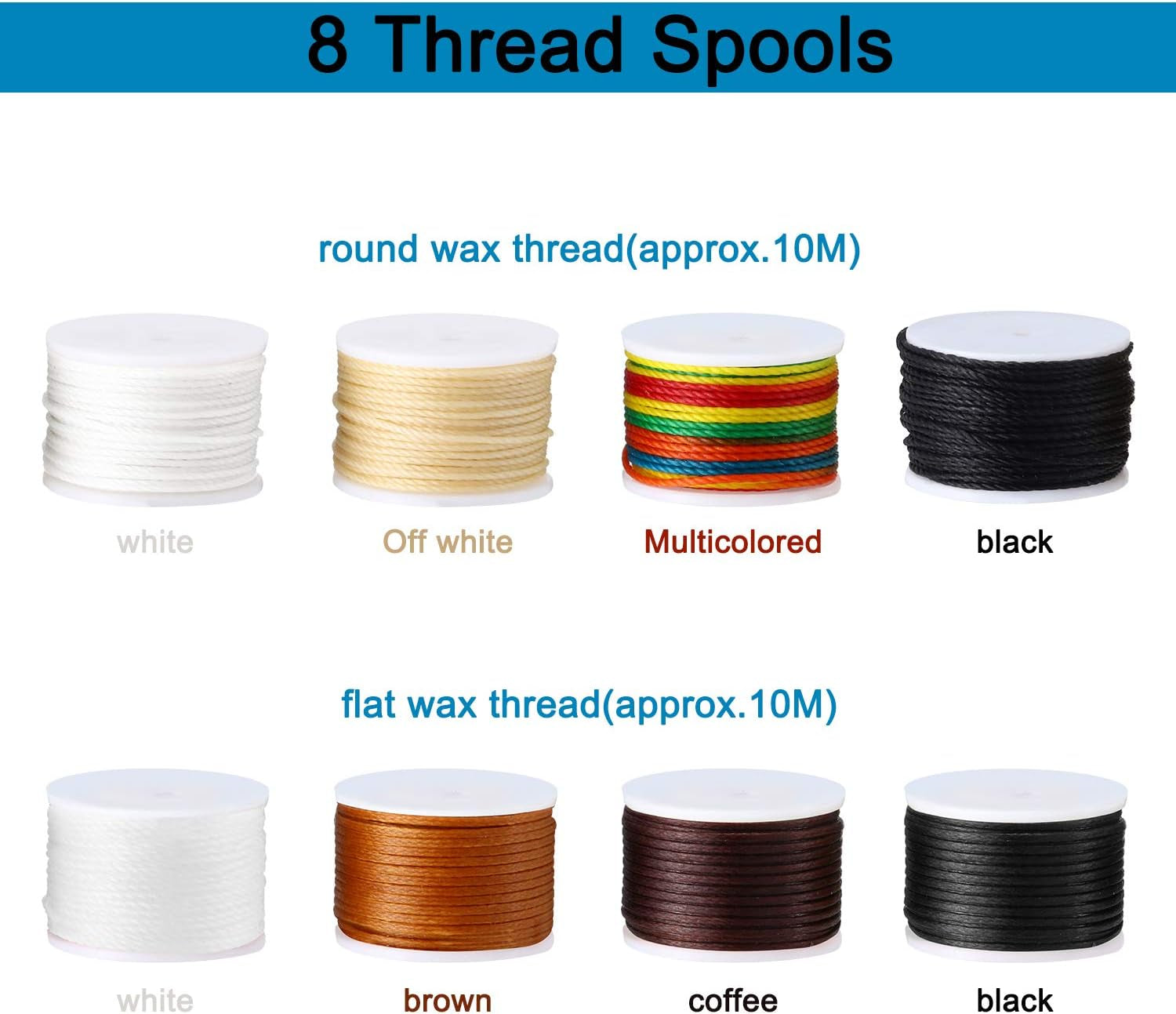 12 Pieces Leather Sewing Awl Hand Stitcher with Craft Accessories Set, Hand Awl Tool, 3 Sizes Needles and Replacement Spools of Thread, Stitching Awl Tool Kit (Multicolor)