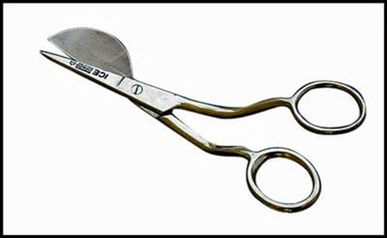 6 Inch Stainless Steel Applique Duckbill Scissors Blade with Offset Handle &amp; 6 Inch Machine Embroidery Double Curved Scissors Bundle