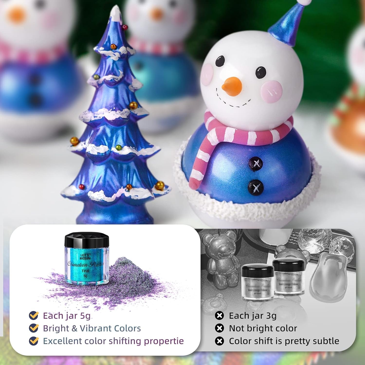 Chameleon Mica Powder, 10 * 5G Color Shifting Mica for Epoxy Resin/Tumbler, Saturated Chrome Pigment for Oil Painting,Slime,Nails
