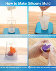 Silicone Mold Making Kit,64Oz Super Elastic Liquid Silicone for Mold Maker, Fast Cure Translucent Silicone Rubber for Casting Resins Mold,Silicone Mold,Candle Mold,Soap Mold,Food Mold