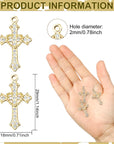 Cross Charms Rhinestone Alloy Cross Pendants Beads 40 Pcs Link Religious Virgencita Charms Small Crosses for Bracelets Jewelry Making Rosary Necklaces Earrings DIY Crafts