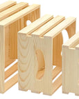 Set of 3 Wooden Pallet Crates Nesting Unfinished Wood Trays Storage for DIY Crafts (Large Size 9.4 X 7.8 X 4.3 In)