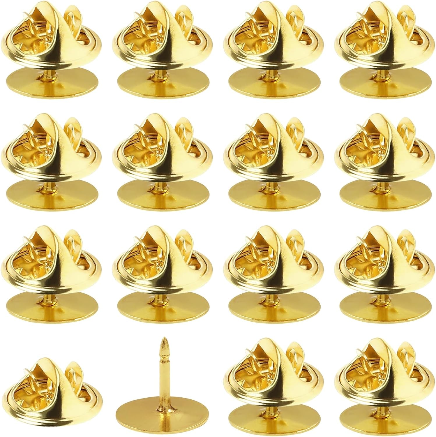 50 Pairs Pin Backs Replacement，Gold Butterfly Tie Tacks, Perfect Blank Pin Keepers for Craft Making Jewelry Making
