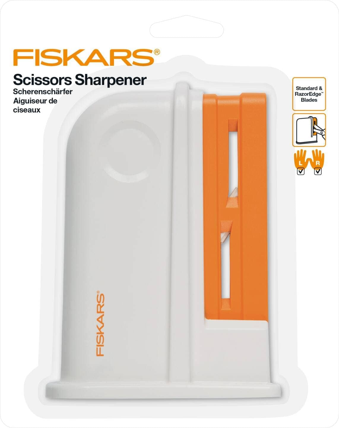 1020499 Scissors Sharpener, 9 X 4 X 13.8 Cm, White/Orange
