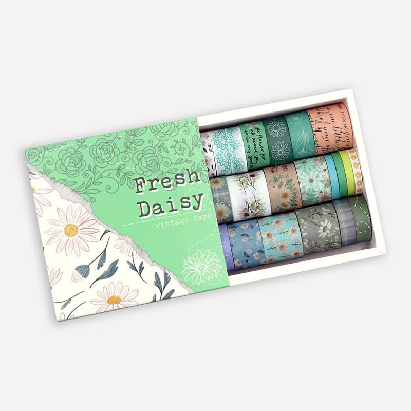 Washi Tape Set, 20 Rolls Aesthetic Decorative Floral Masking Tape,Green Flowers Washi Tapes for Scrapbooking Supplies,Journaling Supplies,Diy Crafts,Junk Journal Supplies