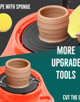 Pottery Wheel for Kids - Complete Pottery Kit for Beginners, Upgraded Sculpting Clay Tools, Air Dry Clay & Arts Supplies, Mini Pottery Wheel Crafts Kits for Kids Girls Boys Ages 8-12