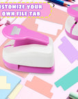 2 Inch Tab Paper Punch, Tab Punch for Paper Crafts, Tab Hole Punch, Pink Paper Punches for Crafting, File Tab Punches, Tab Craft Punches for Scrapbooking, Planners, Book Tab