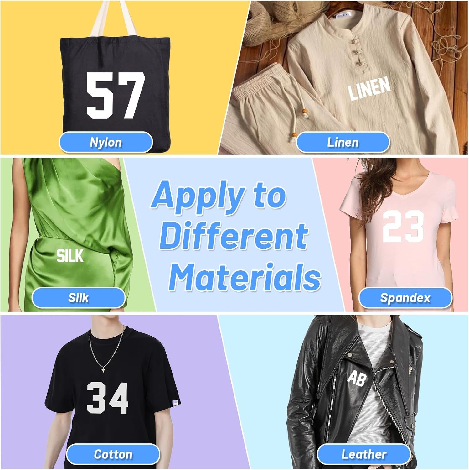 223 Pcs Iron on Letters and Numbers, 8 Inch Clothing Heat Transfer 0 to 9 Jersey Iron on Numbers, 2 Inch White Iron on Vinyl Letters with A-Z PU Alphabets Sticker for DIY Craft Team Uniform Sports