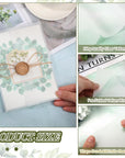 50 Sets Wedding Invitations Wraps Set Include Pre Folded Vellum Jackets for 5 X 7 Inch Invitations Mini Dried Flowers Gold Wax Seal Stickers for Wedding Birthday Bridal Baby Shower Craft DIY
