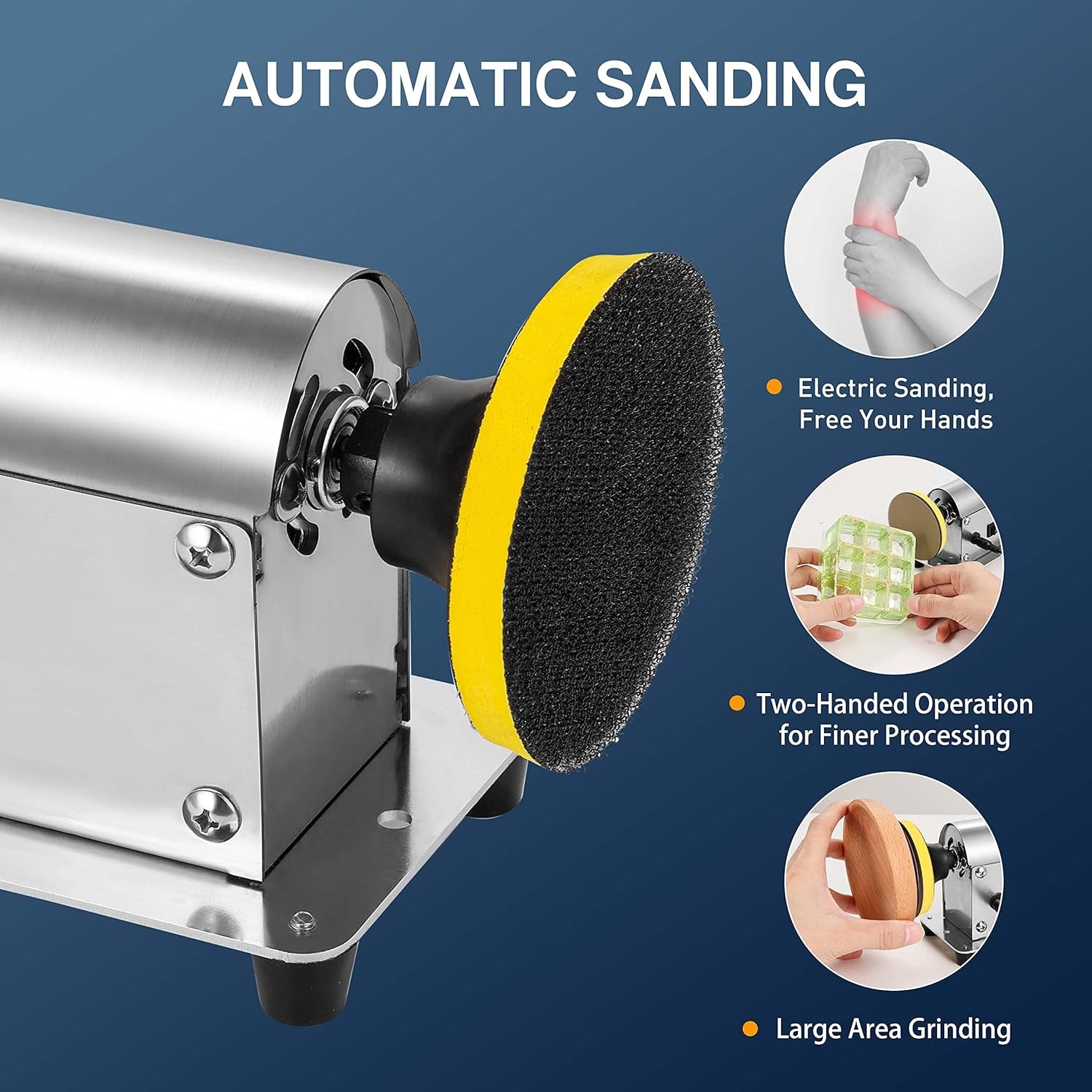 Electric Resin Polishing Machine, Resin Sanding and Polishing Kit Sander, 90W 7-Speed 24V, Including 26 PCS Sandpaper Resin Grinding Polisher Supplies, Epoxy Casting Tools for Resin Molds