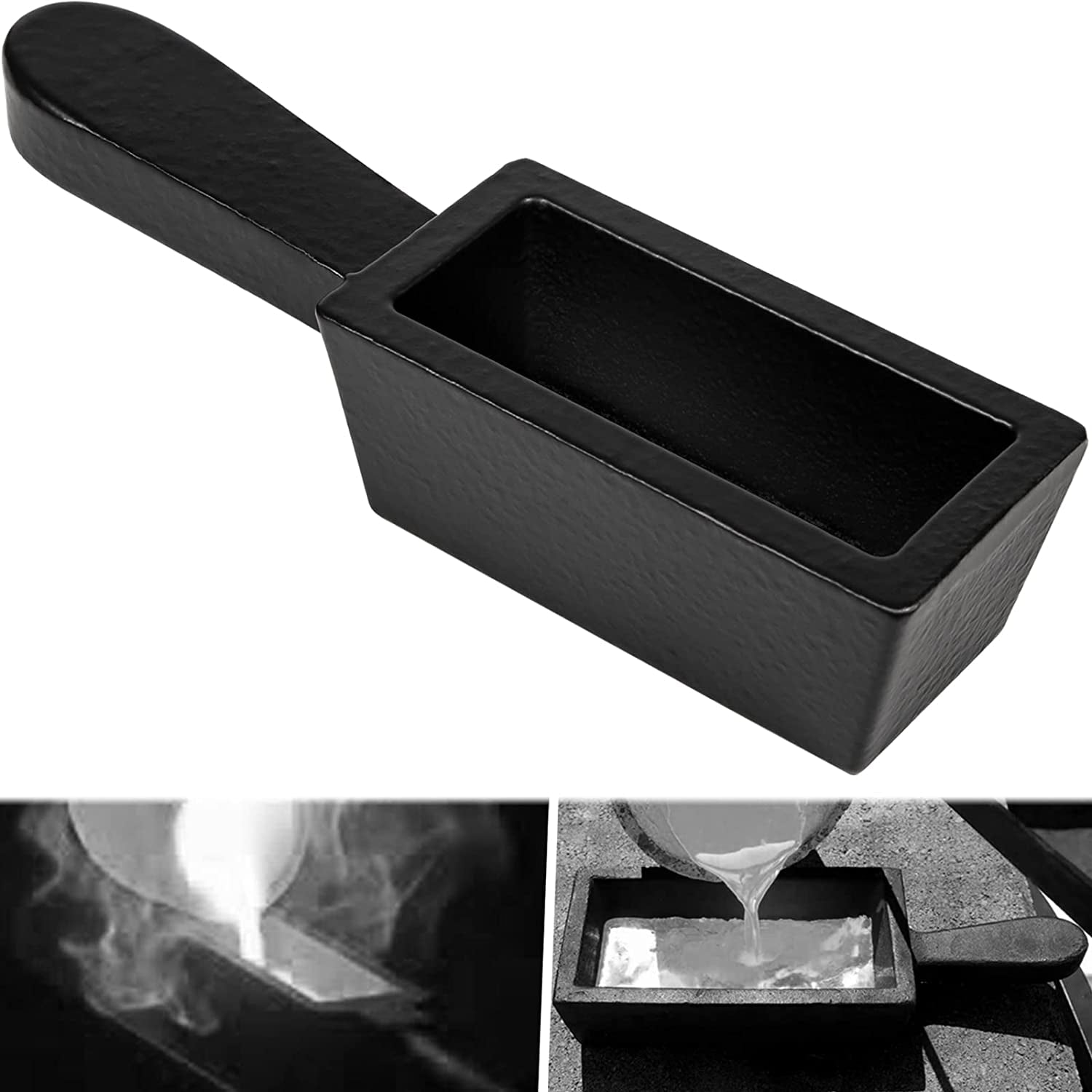 100 Oz Troy Ounce Gold Bar Loaf Cast Iron Ingot Mold Perfect for Custom Smelting Pouring Melting Casting Refining Gold Silver Copper Aluminum Brass Precious Metals