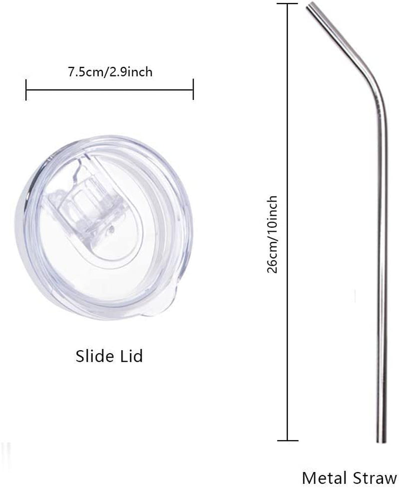 Skinny 20 OZ Straight Stainless Steel White Tumbler with Metal Straw for Heat Press Machine Printing 4 Pack
