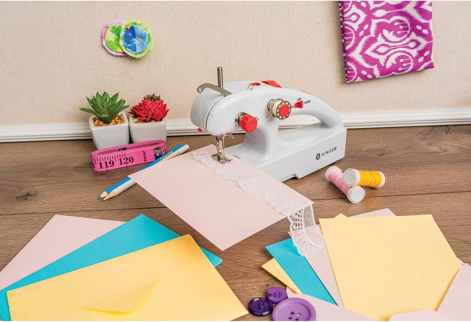 Stitch Quick + (Two Thread) Hand Held Mending Machine, White (01774)