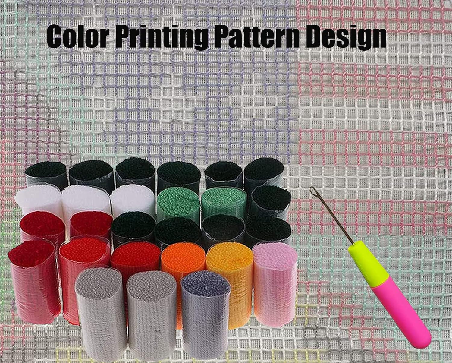 Latch Hook Kits for Adults Kids Butterfly DIY Floor Mats Rug Making Kits with Printed Canvas Carpet Doormat Tapestry Kits Needlework Creative Gift for Beginners Home Decoration 20.5Inch X20.5Inch